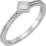 14K White 1/10 CTW Natural Diamond Family Stackable Ring - 71520