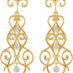 14K Yellow 1/3 CTW Natural Diamond Fleur-de-Lis Earrings - 85626