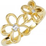 14K Yellow .07 CTW Natural Diamond Floral Ring - 122008