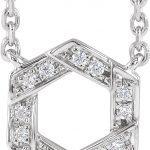 14K White .06 CTW Natural Diamond Geometric 16-18" Necklace - 653500