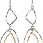 Sterling Silver & 14K Yellow 3/8 CTW Natural Diamond Open Silhouette Earrings - 85440