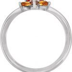 Platinum Natural Mexican Fire Opal, Natural Mozambique Garnet & Natural Citrine Ring - 72045