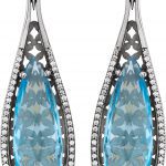 14K White Natural Sky Blue Topaz & 1/3 CTW Natural Diamond Earrings - 85659