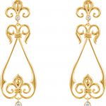 14K Yellow 1/6 CTW Natural Diamond Fleur-De-Lis Earrings - 85630