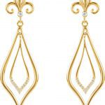 14K Yellow 1/10 CTW Natural Diamond Fleur-de-Lis Earrings - 85628