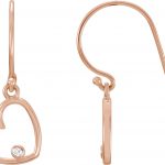 14K Rose .03 CTW Natural Diamond Heart Earrings - 85546