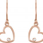 14K Rose .03 CTW Natural Diamond Heart Earrings - 85546