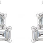 14K White 1/4 CTW Natural Diamond Geometric Cluster Earrings - 86895