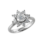 14K White 1 3/4 CTW Natural Diamond Cluster Ring - 68536