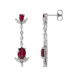 Platinum Natural Ruby & 3/4 CTW Natural Diamond Dangle Earrings - 86907