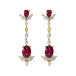 14K Yellow Natural Ruby & 3/4 CTW Natural Diamond Dangle Earrings - 86907