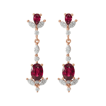 14K Rose Natural Ruby & 3/4 CTW Natural Diamond Dangle Earrings - 86907