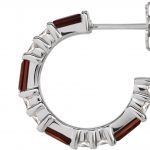 Platinum Natural Mozambique Garnet & 1/2 CTW Natural Diamond Earrings - 86789