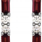 Platinum Natural Mozambique Garnet & 1/2 CTW Natural Diamond Earrings - 86789