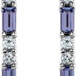 Platinum Natural Tanzanite & 1/2 CTW Natural Diamond Earrings - 86789