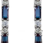 Platinum Lab-Grown Alexandrite & 1/2 CTW Natural Diamond Earrings - 86789