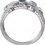 14K White Natural Blue Sapphire & 3/8 CTW Natural Diamond Ring - 653533