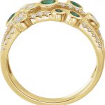 14K Yellow Natural Emerald & 3/8 CTW Natural Diamond Ring - 653533