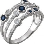 14K White Natural Blue Sapphire & 3/8 CTW Natural Diamond Ring - 653533