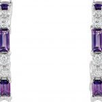 Platinum Natural Amethyst & 1/2 CTW Natural Diamond Earrings - 86789