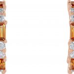 14K Rose Natural Citrine & 1/2 CTW Natural Diamond Earrings - 86789