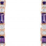 14K Rose Natural Amethyst & 1/2 CTW Natural Diamond Earrings - 86789