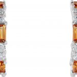 Platinum Natural Citrine & 1/2 CTW Natural Diamond Earrings - 86789