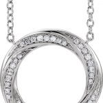 14K White 1/5 CTW Natural Diamond Circle 16-18" Necklace - 653535