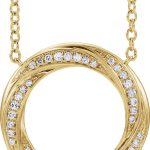 14K Yellow 1/5 CTW Natural Diamond Circle 16-18" Necklace - 653535