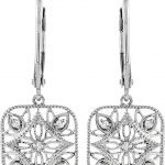 14K White 1/10 CTW Natural Diamond Filigree Earrings - 67985