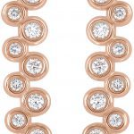 14K Rose 1/3 CTW Natural Diamond Bezel-Set Bar Earrings - 86934