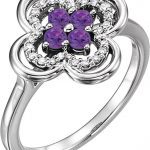 Platinum Natural Amethyst & 1/10 CTW Natural Diamond Ring - 122879