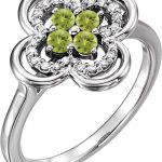 Platinum Natural Peridot & 1/10 CTW Natural Diamond Ring - 122879