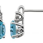 14K White Natural Aquamarine & .02 CTW Natural Diamond Earrings - 651536