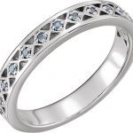 Platinum Natural Aquamarine Stackable Ring - 71831