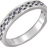 Platinum Natural Blue Sapphire Stackable Ring - 71831