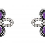 14K White Natural Alexandrite & 1/4 CTW Natural Diamond Earrings - 86367