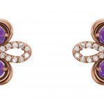 14K Rose Natural Amethyst & 1/4 CTW Natural Diamond Earrings - 86367