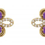 14K Yellow Natural Amethyst & 1/4 CTW Natural Diamond Earrings - 86367