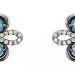 Platinum Natural Aquamarine & 1/4 CTW Natural Diamond Earrings - 86367