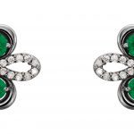 14K White Natural Emerald & 1/4 CTW Natural Diamond Earrings - 86367