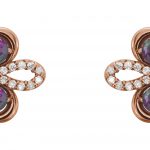 14K Rose Natural Alexandrite & 1/4 CTW Natural Diamond Earrings - 86367