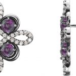 Platinum Natural Amethyst & 1/4 CTW Natural Diamond Earrings - 86367