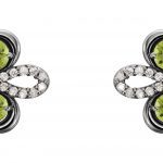 14K White Natural Peridot & 1/4 CTW Natural Diamond Earrings - 86367