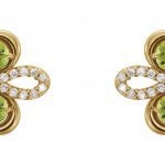 14K Yellow Natural Peridot & 1/4 CTW Natural Diamond Earrings - 86367