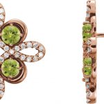 14K Rose Natural Peridot & 1/4 CTW Natural Diamond Earrings - 86367