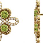 14K Yellow Natural Peridot & 1/4 CTW Natural Diamond Earrings - 86367