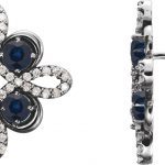 Platinum Natural Blue Sapphire & 1/4 CTW Natural Diamond Earrings - 86367