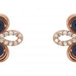 14K Rose Natural Blue Sapphire & 1/4 CTW Natural Diamond Earrings - 86367