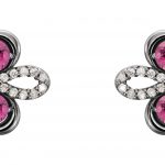 14K White Natural Pink Tourmaline & 1/4 CTW Natural Diamond Earrings - 86367